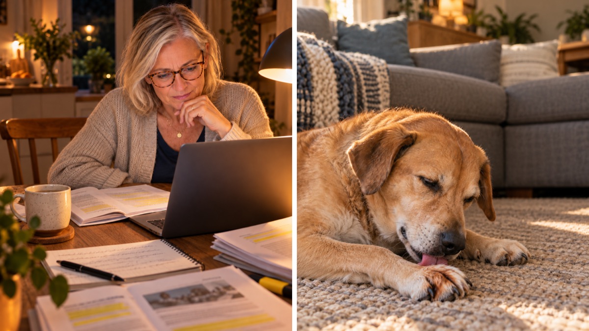 An owner researching late at night