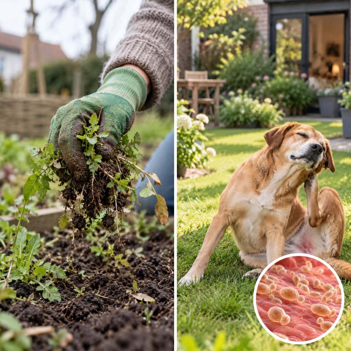 Where yeast grows on a dog, with an illustration of yeast