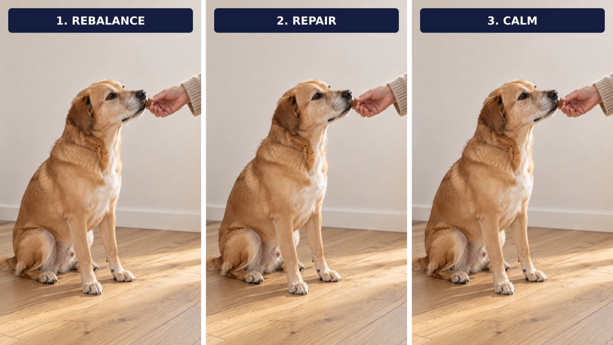 Rebalance, repair, calm: the three steps of the daily chew